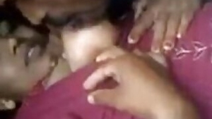 Sexy mallu chechi boobs sucked by servant