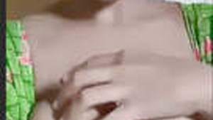 A stunning woman enjoys some private time with her body