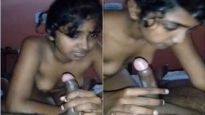 Tamil babe gives a blowjob to her boyfriend