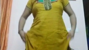 Get a glimpse of a sexy woman in a striped trouser suit