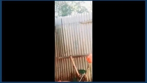 Indian matron from village takes sensual bath