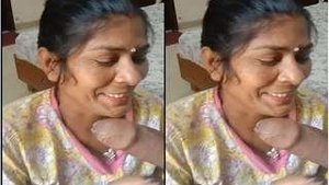 Randi Bachbhi gives a blowjob to a Desi man in this video