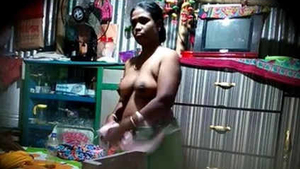 Secretly recorded footage of curvy South Asian wife