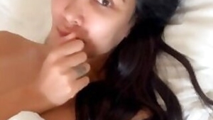 Beautiful girl webcam show her cute boob selfie video