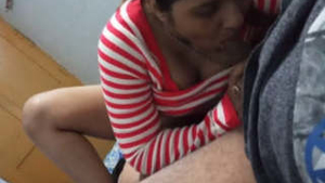 A married woman gives oral sex and rides a penis