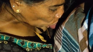 Mature Telugu wife indulges in blowjob with her husband after dinner