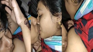 Bangladeshi village maid's boobs fondled by house son