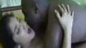 Beautiful Indian girl pussy drilled by black muscular guy