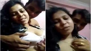 Mallou's sensual romance and boob sucking in a steamy video