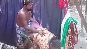 Indian couple has sex in the bathroom with a fat maid