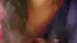 XXX affair of amazing Desi woman in sari who takes boobies out at home