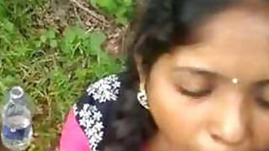 Desi Hot Girl giving Blowjob in forest