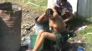 Outdoor shower for Indian dhaba restaurant women