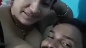 Young couple enjoys some private time at home