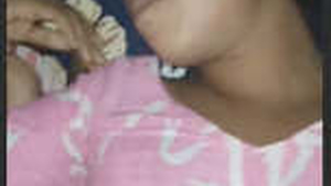 A girl from India expresses her delight in a sensual manner