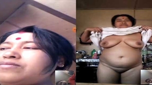 Nepali auntie from village reveals her intimate parts to young nephew