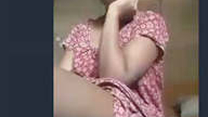Naughty babe flaunts her big boobs and pink pussy