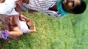 Dehati couple caught having sex in open field by locals