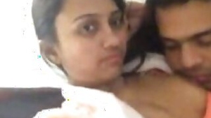 Bhabhi making selfie of devar sucking sexy boobs