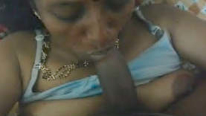 Desi Indian wife gives a blowjob in the village