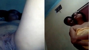 Amateur couple gets intimate in a village setting