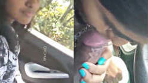 Babe from Chennai sucks big dick on the road
