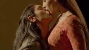 Sensual Indian lesbians in a passionate make-out session